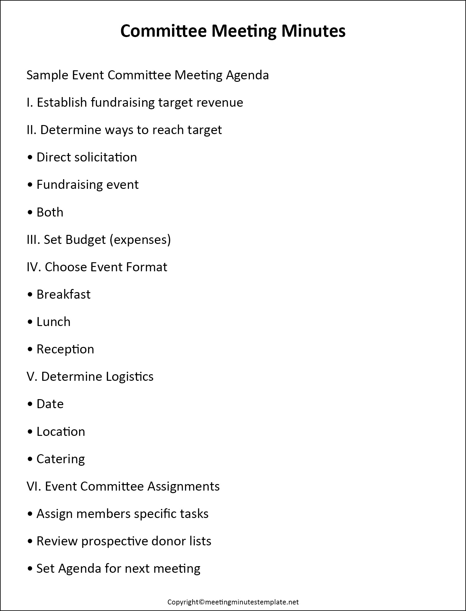 ommittee meeting minutes template
